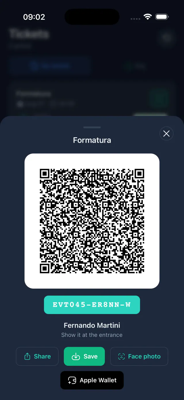Código QR de la entrada