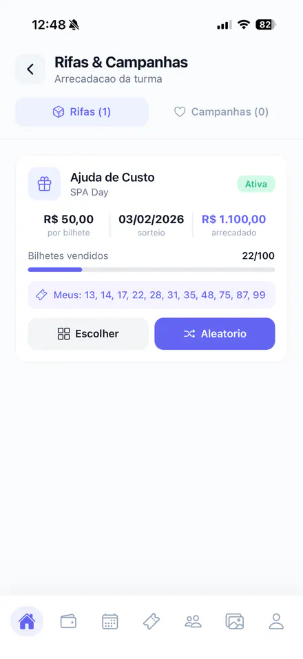 App rifas e campanhas da turma