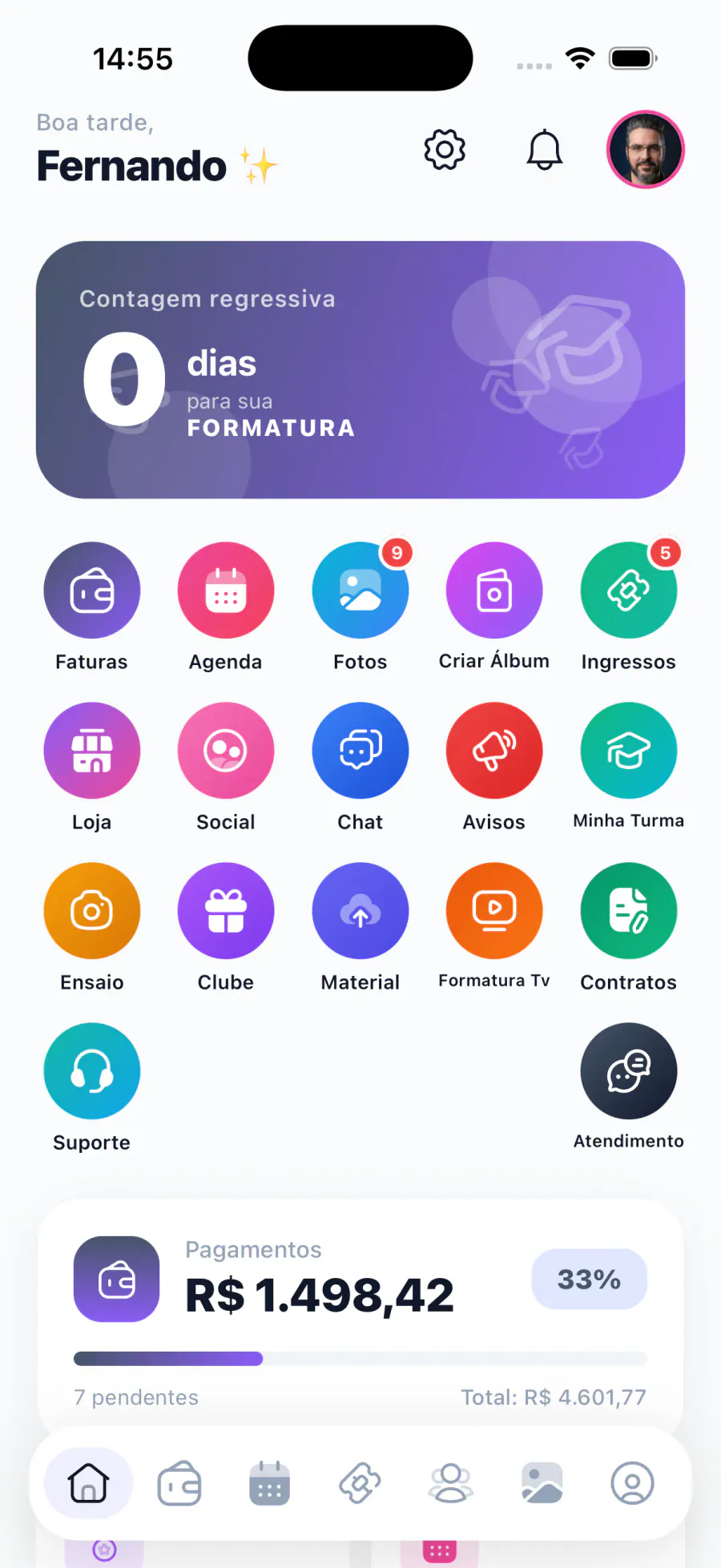 Partiu Formatura app home screen